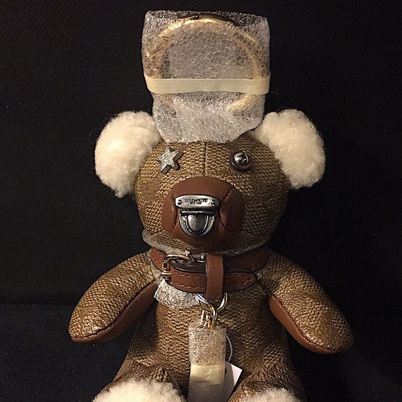 COACH - BEAR BAG CHARM IN SIGNATURE CANVAS (NWT) - Picture 9 of 14